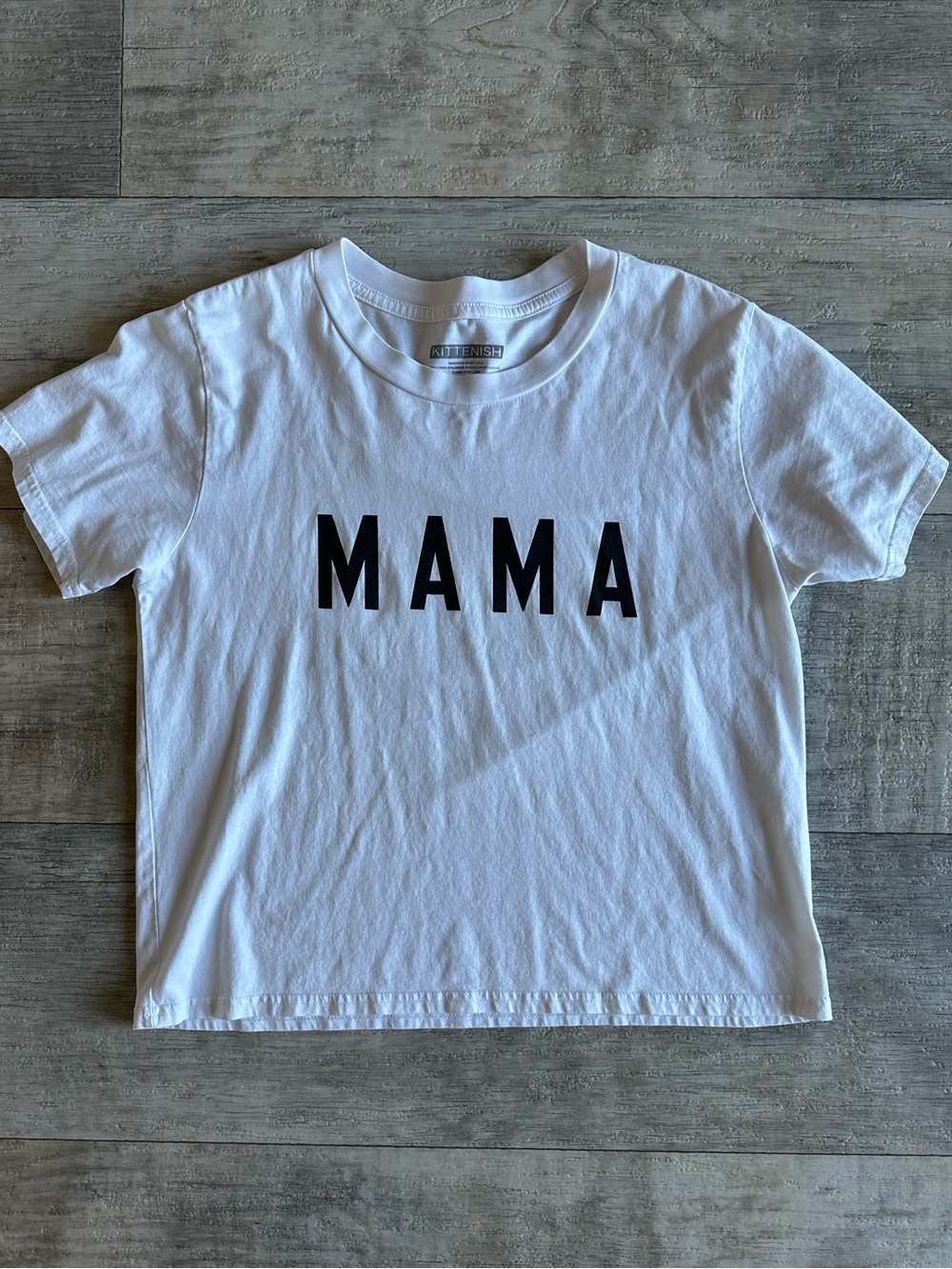 Kittenish White and Black MAMA Graphic Tee for Women